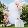 Skypatio 7.2ft Wedding Arch for Ceremony, Golden Balloon Stand, Metal Arch Backdrop for Decor