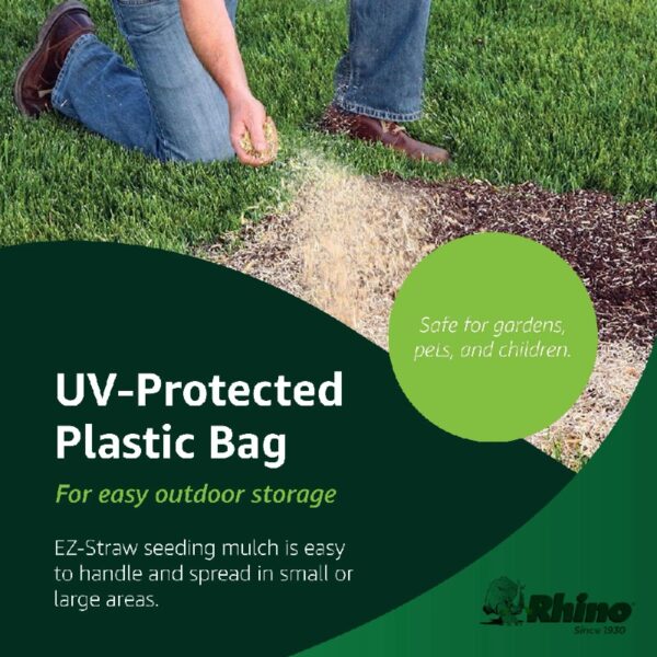 Rhino Seed EZ Straw 2.5 Cu Ft Seeding Mulch Bale with Tack, 500 Sq Ft