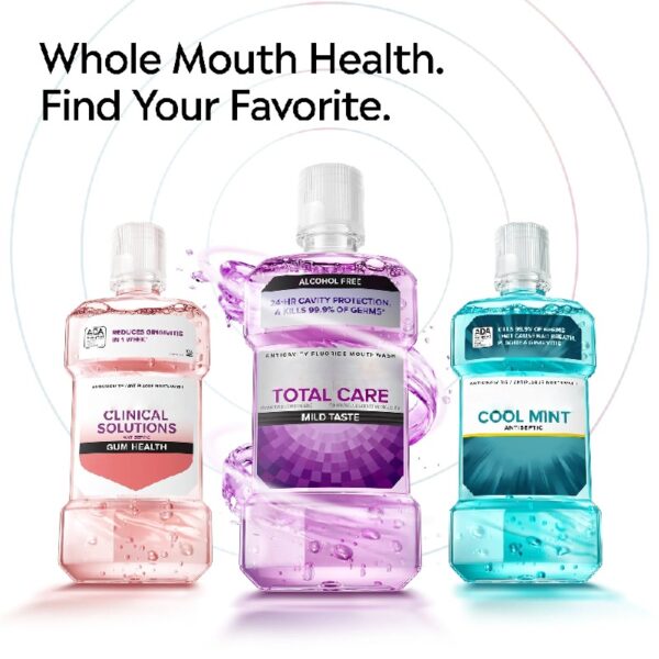 (3 pack) Zero Alcohol-Free Mouthwash Oral Care for Bad Breath, Cool Mint, 1.5 L