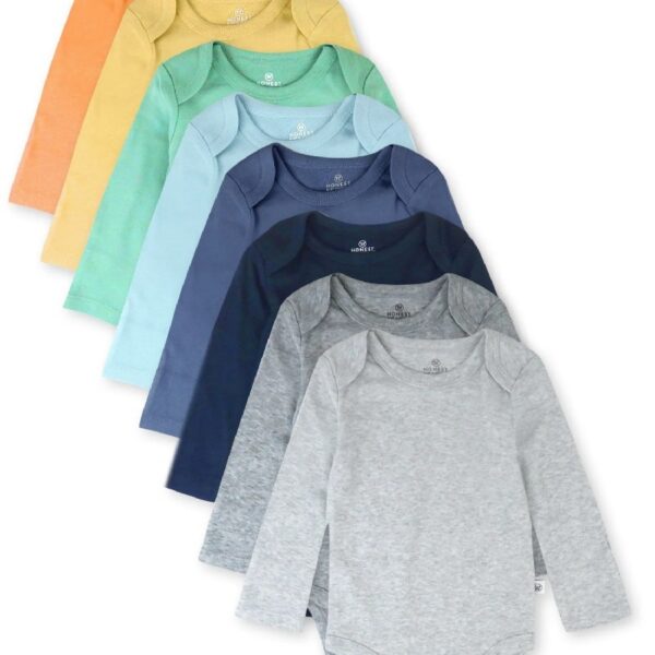 Baby Boy or Girl Gender Neutral Organic Cotton Long Sleeve Bodysuits, 8 Pack (Newborn-24 Months)
