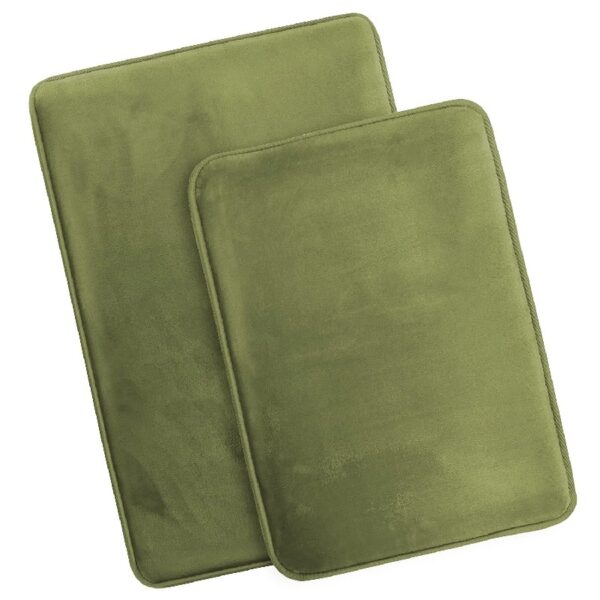 Nestl Set of 3 Absorbent Memory Foam Bath Mat Bathroom Rugs, Gray, Large 20