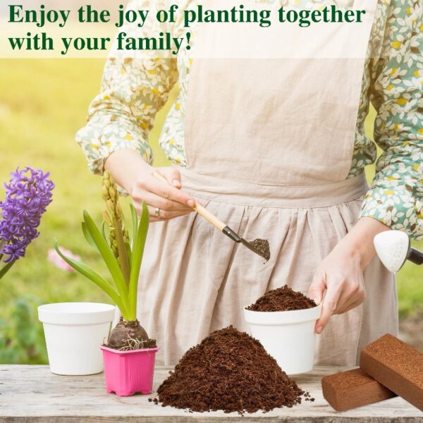 10lb of  100% Organic Coco Coir Bricks with Low EC and pH Balance High Expansion Coco Fiber for Herbs, Flowers,Plants Gardening Renewable Coconut Soil