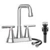 Bathroom Sink Faucet, 4 inch Matte Black Bathroom Faucets with Pop-up Drain and Supply Lines, Stainless Steel 2-Handle Centerset Faucet for Bathroom Faucet 3 Hole