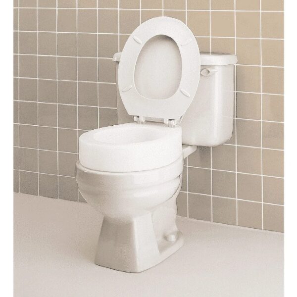 Raised Toilet Seat Elevator with Easy Installation, Adds 3.5 in Height, White, 300 lb Limit