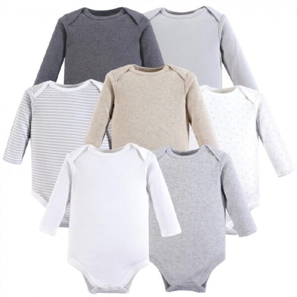 Cotton Long-Sleeve Bodysuits, 7-Pack, Preemie-24 Months