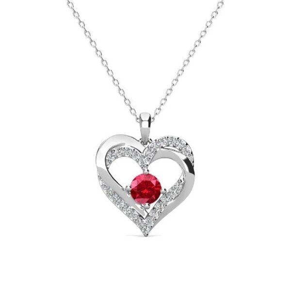 Forever March Birthstone 18k White Gold Plated Women's Necklace, Swarovski Crystals