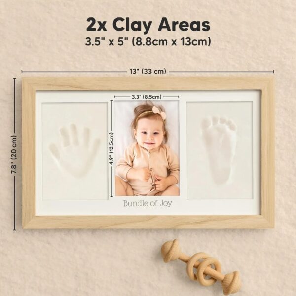 Ash Wood Baby Hand & Footprint Kit - Newborn Keepsake Frame, Personalized Gifts for Girls & Boys, Mother's Day Gift