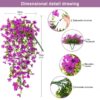 4PCS Artificial Flowers outdoor Spring Summer Decor Fake Hanging Plants UV Resistant Faux Plastic Greenery Hanging Flowers for Outside Gardens Porch Wall Home Indoor,ORANGE&YELLOW