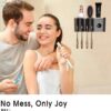 Toothbrush Holders Bathroom Accessories with Toothpaste Dispenser, 2 Cups Toothbrush Holder Wall Mounted Bathroom Decor