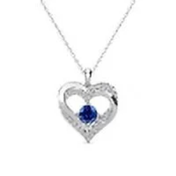 Forever March Birthstone 18k White Gold Plated Women's Necklace, Swarovski Crystals