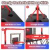 2-in-1 Kid Basketball Hoop with LED Lights & Scoreboard & 3 Balls, Toddler Basketball Hoop Adjustable Height 5.1ft-6.2ft, Basketball Toy Gifts for Boys & Girls