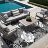 6'x 9' Outdoor Rug Plastic Waterproof Outside Foldable Mat UV Resistant Patio RV Deck Carpet,Black Brown