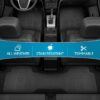 M783 DuraChannel Heavy Duty Rubber Car Floor Mats Liner for Auto - All Weather 3 Piece Set Front & Rear, Fits Car Truck SUV Van, Universal Trim to Fit