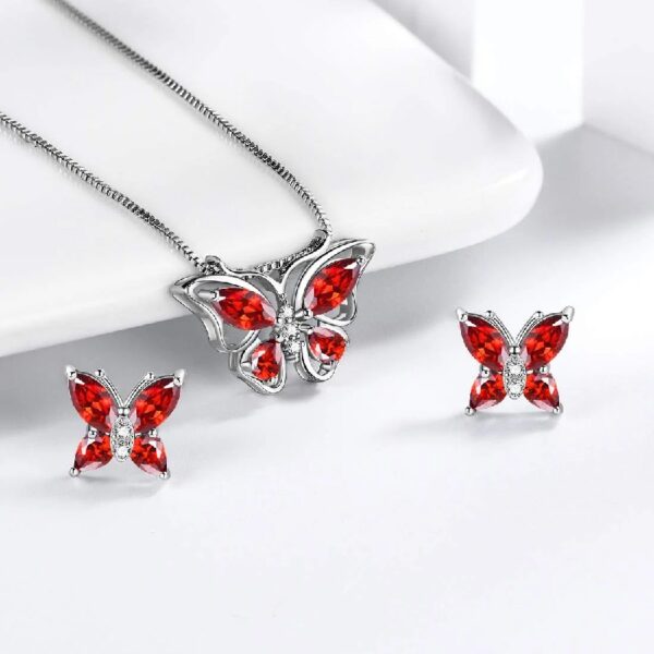Purple Butterfly Jewelry Amethyst February Birthstone Jewelry Set Fine Necklace/Earrings 925 Sterling Silver Women Birthday Mother's Day Gifts
