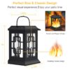 Solar Lanterns Outdoor, Waterproof Hanging Solar Lanterns, Garden Solar Powered Flame Lights LED Lanterns Lights for Patio Pathway Deck Yard (2 Pack)