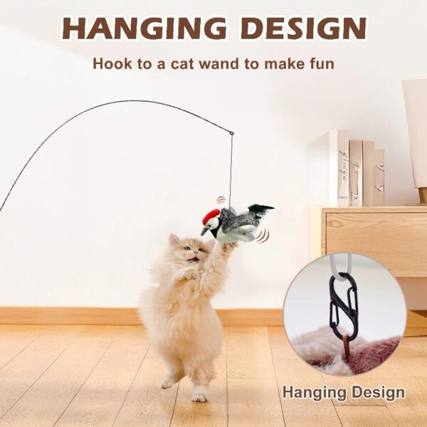 Risehigh Cat Toys for Indoor Cats Interactive Flapping Chirping Bird Kitten Toy Touch Activated Rechargeable Automatic with Catnip