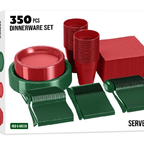 Exquisite 350 Piece Easter Plastic Disposable Party Plates & Dinnerware Combo Set