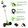Cordless Weed Eaters, Battery Operated Weed Wacker, Weed Trimmer with 2 Batteries, Electric Grass Trimmer, Electric Edger for Lawns, 24V 650W Grass Cutting Machine, Green