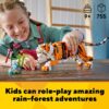Creator 3 in 1 Majestic Tiger Building Set, Transforms from Tiger to Panda or Koi Fish Set, Animal Figures, Collectible Building Toy, Gifts for Kids, Boys & Girls 9 Plus Years Old, 31129