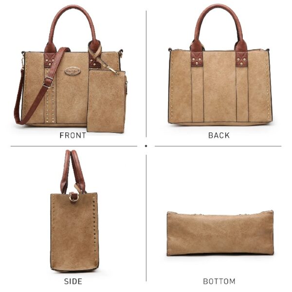 2bbb6df820644729a728b32d01783a02 Women's 3Pcs Purse Handbag Shoulder Bag Tote Satchel Hobo Bag Briefcase Work Bag for Ladies