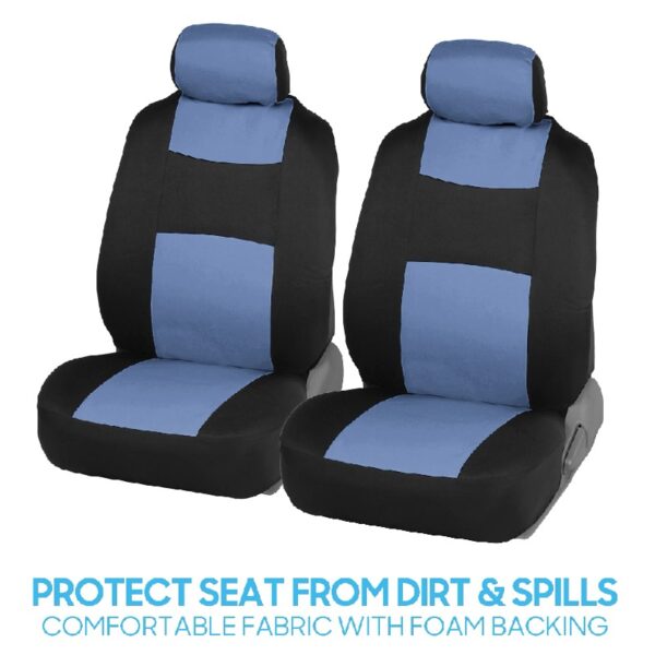 PolyPro Car Seat Covers Full Set in Charcoal on Black – Front and Rear Split Bench for Cars, Easy to Install Cover Set, Accessories Auto Trucks Van SUV
