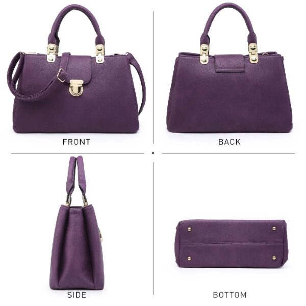 Women Satchel Handbags Top Handle Purse Medium Tote Bag Vegan Leather Shoulder Bag