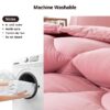 3 Pieces Bed in a Bag Comforter Set Duvet Insert,Reversible,Red/Black,Full Size Comforter Set-200GSM