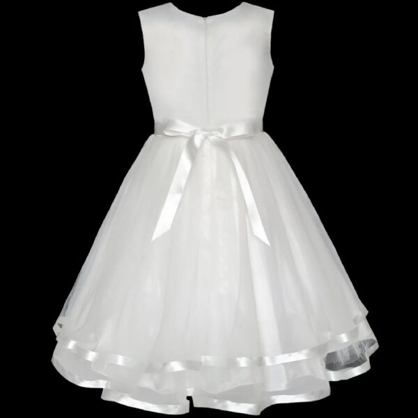 Flower Girls Dress Blue Belted Wedding Party Bridesmaid 12