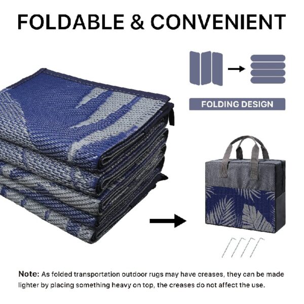 6'x9' Outdoor Rugs Patio Waterproof Outside Mat Reversible Plastic Camping Carpet,Black & Brown
