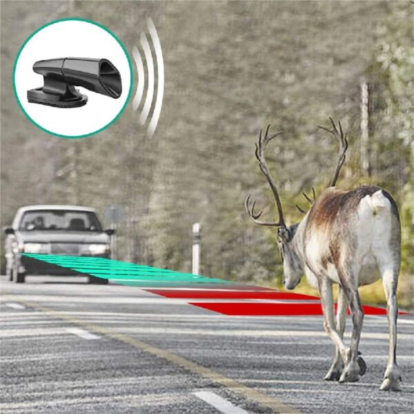 (2 pack) Universal Deer Warning Whistle for Car, Truck, Van, and SUV, 113 Decibels, Black