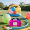 Lolynie Electric Balloon Pump, Portable Electric Balloon Blower Machine Balloon Air Pump Dual Nozzle Rose Red 110V 600W Balloon Inflator For Party Decorations