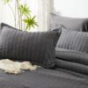 Queen Seersucker Comforter Set with Sheets Dark Grey Bed in a Bag 7-Pieces All Season Bedding Sets with Comforter, Pillow Sham, Flat Sheet, Fitted Sheet, Pillowcase