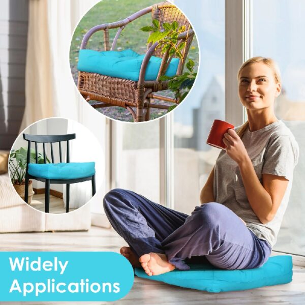 2 PCS 21'' x 21'' Patio Chair Seat Cushion Pads Indoor/Outdoor Turquoise