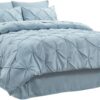 Dorm Bedding Twin Comforter Set - 5 Pieces Pintuck Bed in A Bag with Comforters, Sheets, Pillowcases & Shams