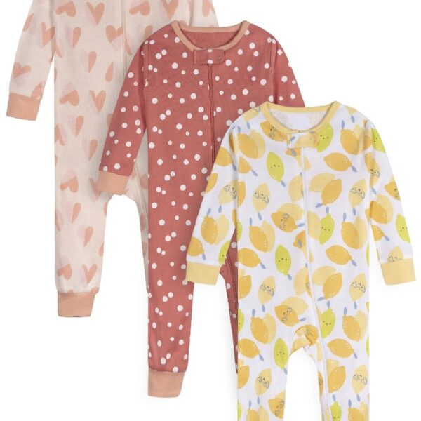 Brand Gender Neutral Footless Unionsuits, 3-Pack, Sizes 0/3 Months - 5T