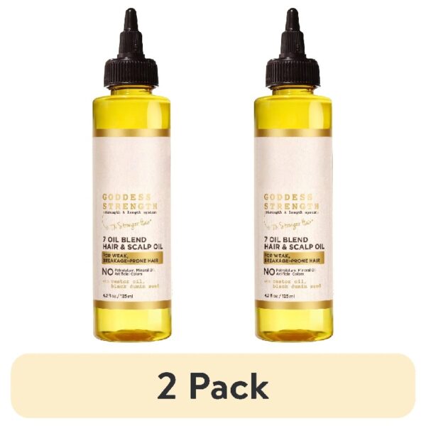 (2 pack) Goddess Strength Castor Hair Oil for with All Hair Types, 4.2 fl oz