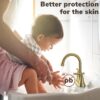 Bathroom Faucets 4 Inch Matte Black Bathroom Sink Faucet, Stainless Steel Lead-Free 2-Handle Centerset Faucet with Pop-up Drain and 2 Supply Hoses Fits 2 or 3-hole Sink