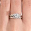 1 Carat Wedding Ring Sets Infinity Band Princess Sterling Silver Rings for Women CZ Size 7