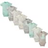 Assorted Short Sleeve Onesies Bodysuits, 8pk (Baby Boy or Baby Girl Unisex)
