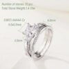 1 Carat Wedding Ring Sets Infinity Band Princess Sterling Silver Rings for Women CZ Size 7