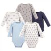 Cotton Long-Sleeve Bodysuits, 5-Pack, Newborn- 24 Months