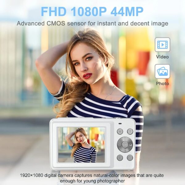 1080P Digital Camera 16X Digital Zoom Compact Point and Shoot Camera Portable Small Camera Starter Camera for Teens Students Boys Girls Seniors(Green)