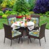 Outdoor Patio Cushion, Rocking Chair Cushion Set, Tufted Pads, Set of Upper and Lower with Ties Pack of 2 (2 Sets) - Back 21