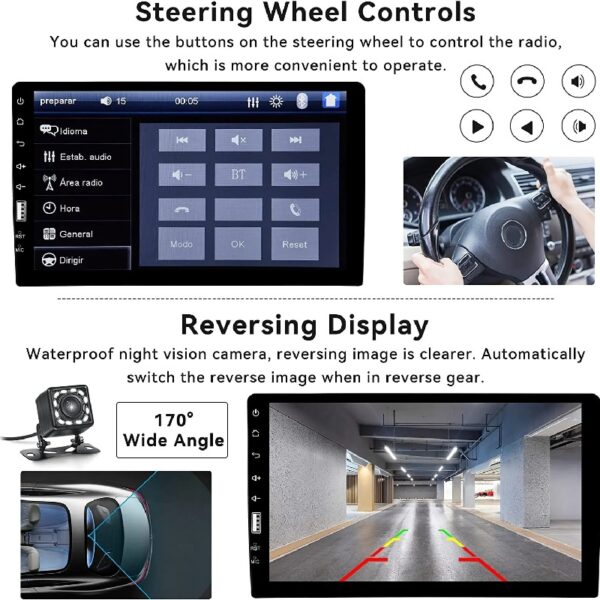 Single Din Car Stereo with Bluetooth 9 Inch HD Touch Screen Car Radio with Backup Camera + External Microphone + FM MP5 Player Car Audio Receivers Support Mirror Link SWC USB EQ Car Radio