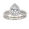3Ct Pear Cut Wedding Ring Set for Women Halo 925 Sterling Silver Cubic Zirconia Size 8