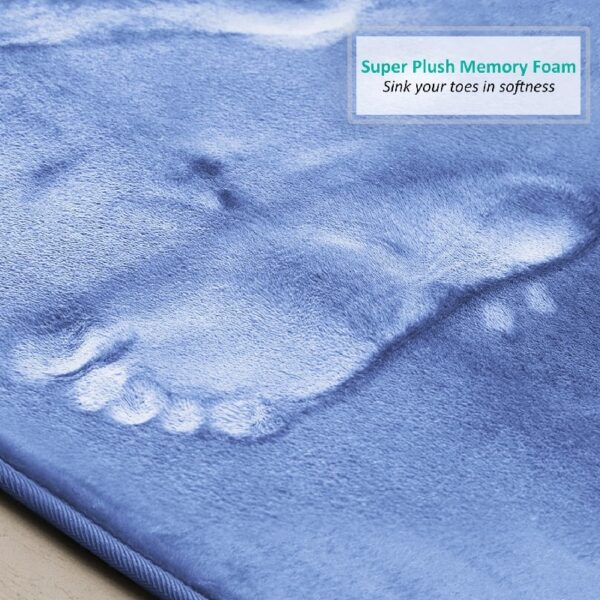 Nestl Set of 3 Absorbent Memory Foam Bath Mat Bathroom Rugs, Gray, Large 20