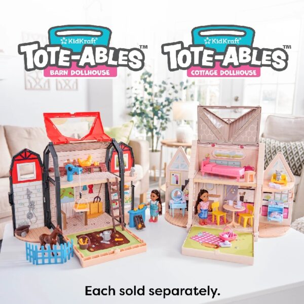 Tote-ables™ Portable Cottage Dollhouse with Doll Included, Storage, 30 Accessories