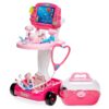 Play Doctor Kit for Kids, Pretend Medical Station Set with Carrying Case, Mobile Cart - Blue
