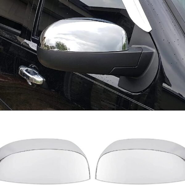 Pair Chrome Side View Upper Mirror Top Half Caps Fit for 2007-2014 Chevy Silverado GMC Sierra Avalanche Tahoe Suburban Left & Right