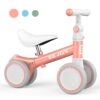 Baby Balance Bike, Toddler Baby Bicycle with 4 Wheels for 10-36 Months, Adjustable Handlebar Baby Outdoor Bike Riding Toy, First B-day Gift